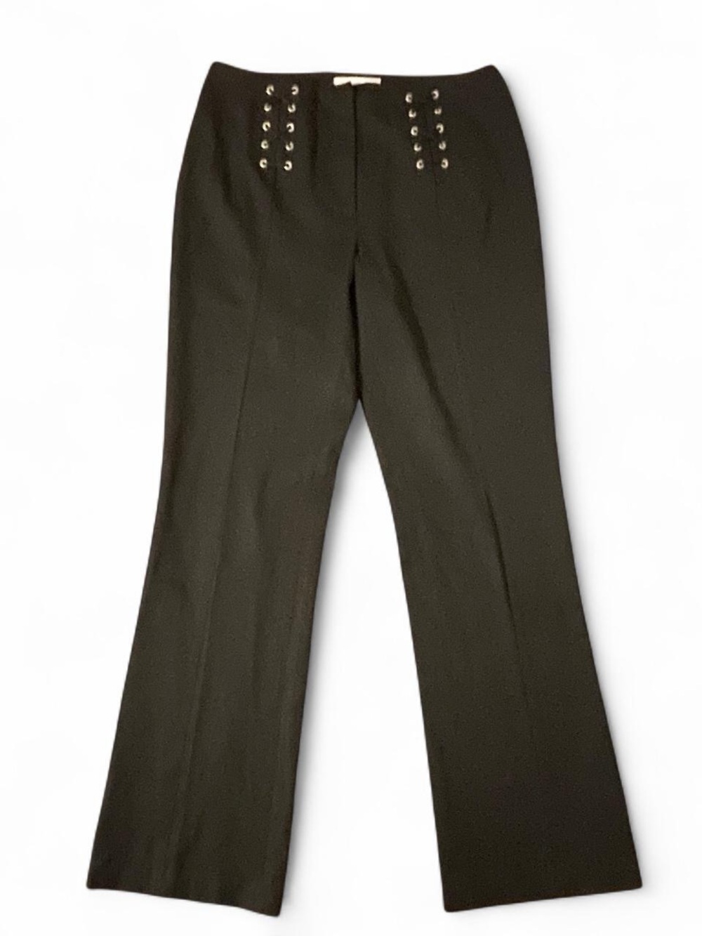 Alfani Black Pants with Lace-Up Detail